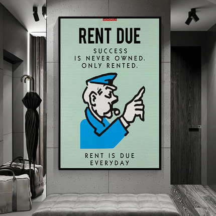 ChandelierDecor - Monopoly Canvas Wall Art: Rent Due Exclusive Design