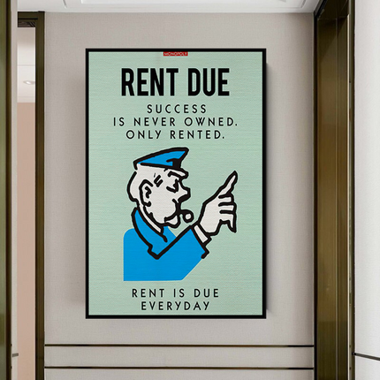 ChandelierDecor - Monopoly Canvas Wall Art: Rent Due Exclusive Design