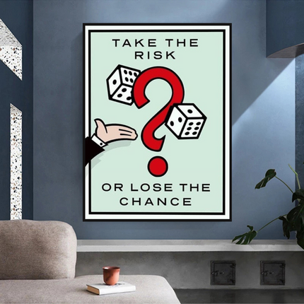 ChandelierDecor - Monopoly Canvas Wall Art: Take the Risk Game Enthusiasts
