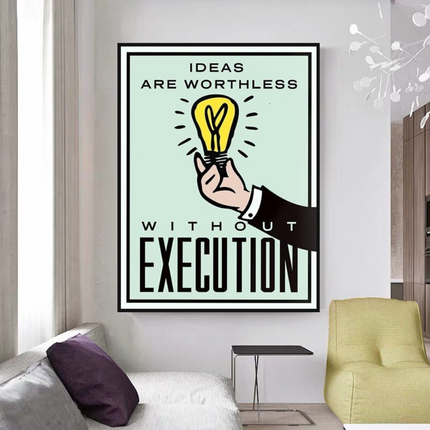 ChandelierDecor - Monopoly Ideas are worthless Card Canvas Wall Art