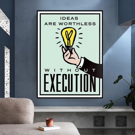 ChandelierDecor - Monopoly Ideas are worthless Card Canvas Wall Art