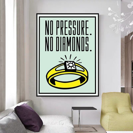 ChandelierDecor - Monopoly No Pressure No Diamonds Card Canvas Wall Art