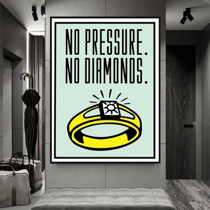 ChandelierDecor - Monopoly No Pressure No Diamonds Card Canvas Wall Art