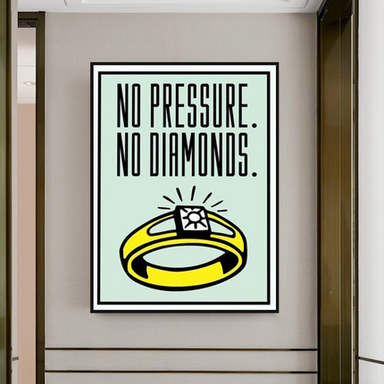 ChandelierDecor - Monopoly No Pressure No Diamonds Card Canvas Wall Art