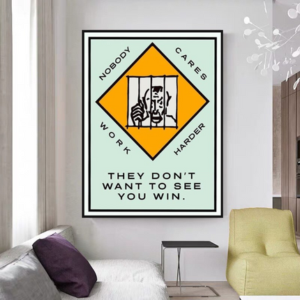 ChandelierDecor - Monopoly They dont want to let you win Card Canvas Wall Art