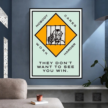 ChandelierDecor - Monopoly They dont want to let you win Card Canvas Wall Art