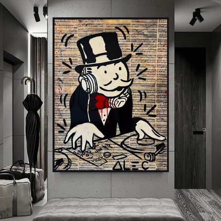 ChandelierDecor - Mr Monopoly Canvas Wall Art: Elevate Your Music DJ Setup