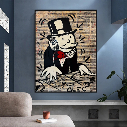 ChandelierDecor - Mr Monopoly Canvas Wall Art: Elevate Your Music DJ Setup