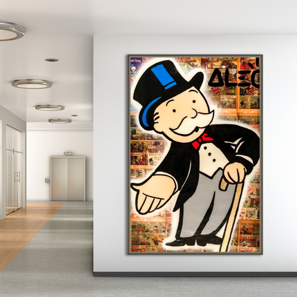 ChandelierDecor - Mr Monopoly Canvas Wall Art: Money Magician Exclusive