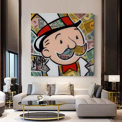 ChandelierDecor - Mr Monopoly Canvas Wall Art - Premium Home Decor