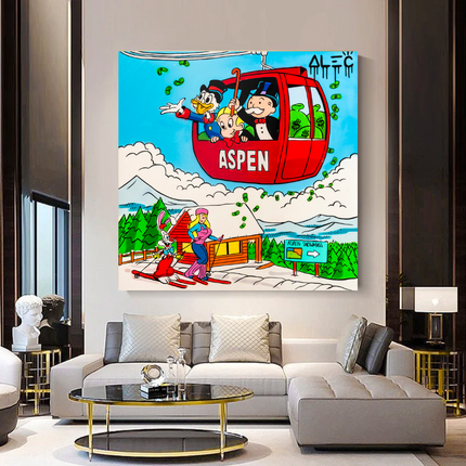 ChandelierDecor - Mr Monopoly Canvas Wall Art: Showcase the Iconic Swiss Alps
