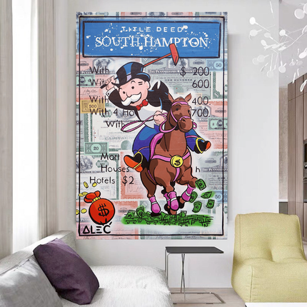 ChandelierDecor - Mr Monopoly Polo Racing South Hampton Title Deed Art
