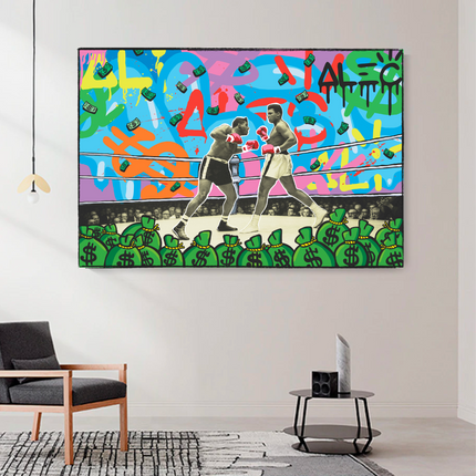 ChandelierDecor - Muhammad Ali Boxing King in the Ring by Alec Canvas Wall Art