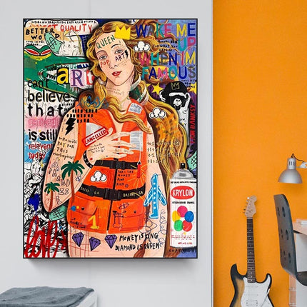 ChandelierDecor - Ocean Graffiti Canvas Print - Pop Art Mural for Home Decor