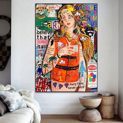 ChandelierDecor - Ocean Graffiti Canvas Print - Pop Art Mural for Home Decor