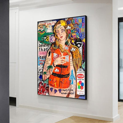 ChandelierDecor - Ocean Graffiti Canvas Print - Pop Art Mural for Home Decor