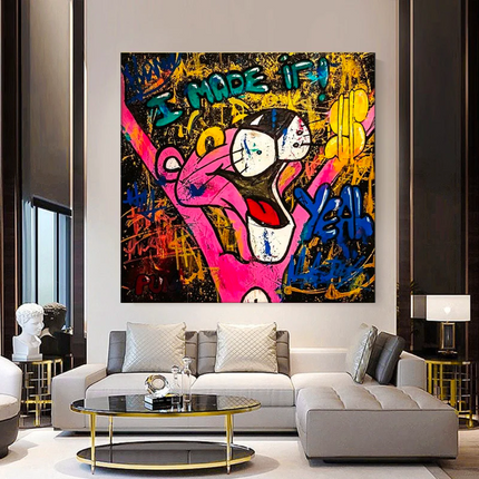 ChandelierDecor - Pink Panther Poster - Modern Cartoon Icon