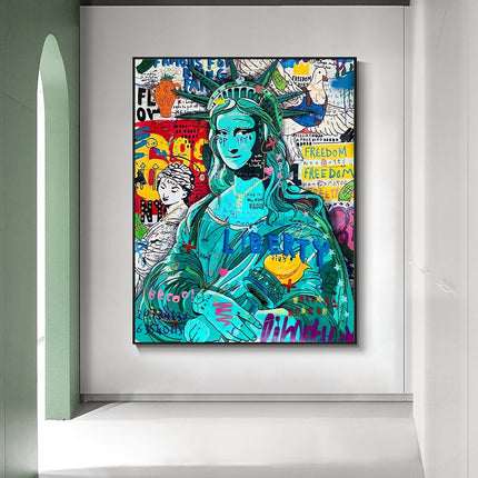 ChandelierDecor - Pop Graffiti Art Statue Of Liberty Canvas Wall Art