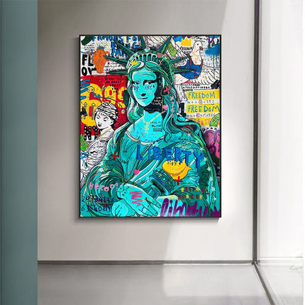ChandelierDecor - Pop Graffiti Art Statue Of Liberty Canvas Wall Art