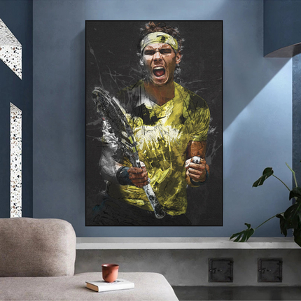 ChandelierDecor - Rafael Nadal Tennis Legend Canvas Wall Art - Famous Sports Decor