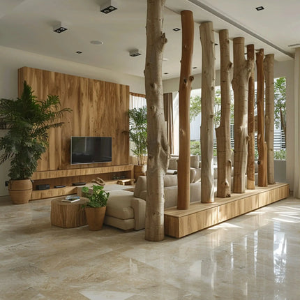 ChandelierDecor - Real Oak Wood Trunks Room Divider – Natural Dry Branch