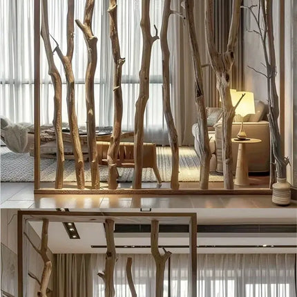 ChandelierDecor - Real Oak Wood Trunks Room Divider – Natural Dry Branch