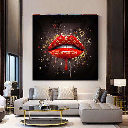 ChandelierDecor - Red Lips Canvas Wall Art - Vibrant Home Decor for a Bold Statement