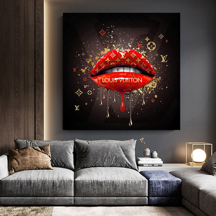 ChandelierDecor - Red Lips Canvas Wall Art - Vibrant Home Decor for a Bold Statement