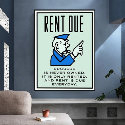 ChandelierDecor - Rent Due Board Game - Monopoly Wall Art for Game Night