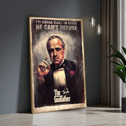 ChandelierDecor - Retro Godfather Movie Poster - Canvas Print for Living Room Decor