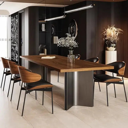 ChandelierDecor - Retro Walnut Dining Table Set – Dining Room