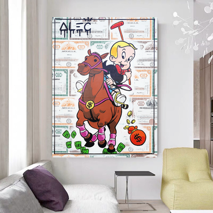ChandelierDecor - Richie Monopoly Riding Horse Art: Playing Polo Deed