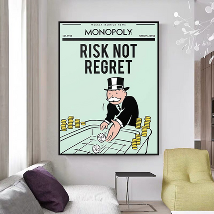 ChandelierDecor - Risk Not RegretRisk Not Regret - Monopoly Canvas Wall Art