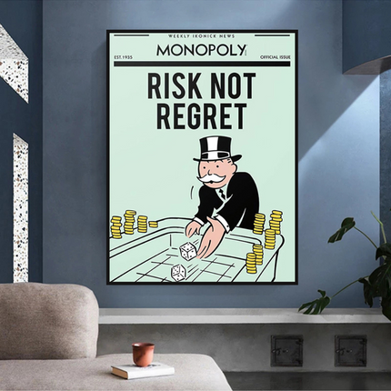 ChandelierDecor - Risk Not RegretRisk Not Regret - Monopoly Canvas Wall Art