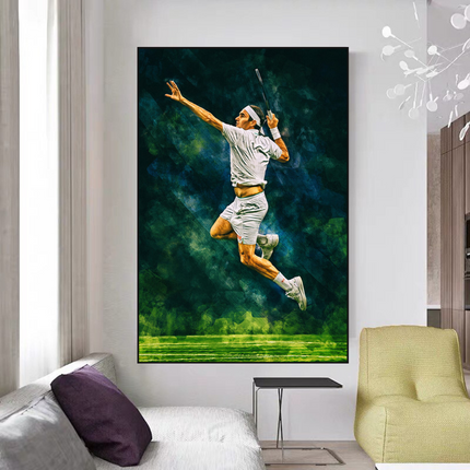 ChandelierDecor - Roger Federer Canvas Wall Art - Legendary Sports Decor