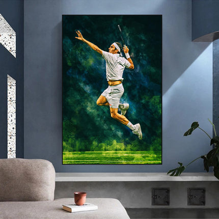 ChandelierDecor - Roger Federer Canvas Wall Art - Legendary Sports Decor