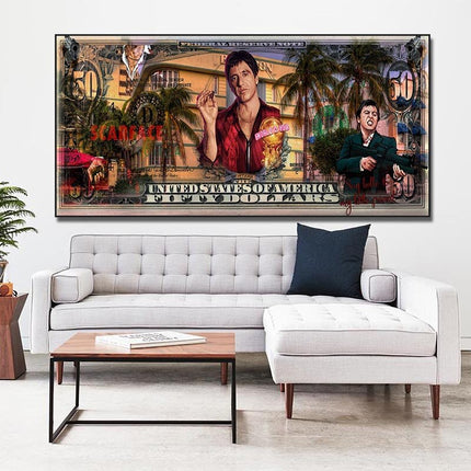 ChandelierDecor - Scarface Canvas Wall Art - Authentic Tony Montana Prints