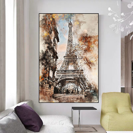 ChandelierDecor - Scenery City Paris Eiffel Tower Landscape Canvas Wall Art