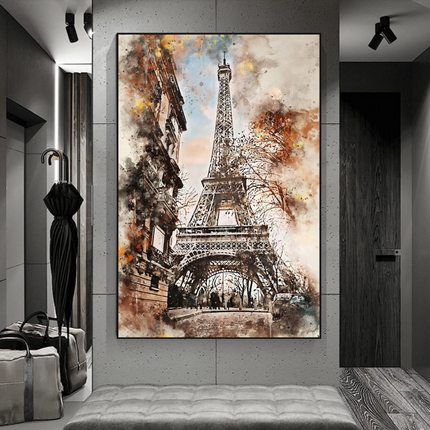 ChandelierDecor - Scenery City Paris Eiffel Tower Landscape Canvas Wall Art