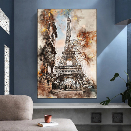 ChandelierDecor - Scenery City Paris Eiffel Tower Landscape Canvas Wall Art