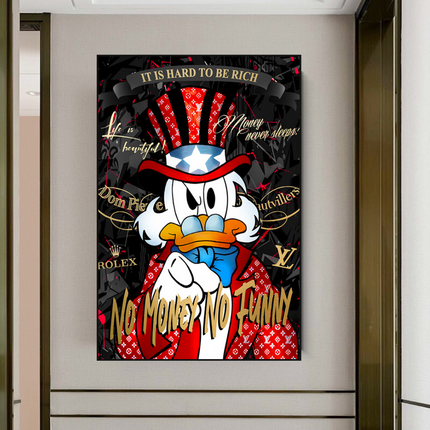 ChandelierDecor - Scrooge McDuck Canvas Wall Art - No Money No Honey