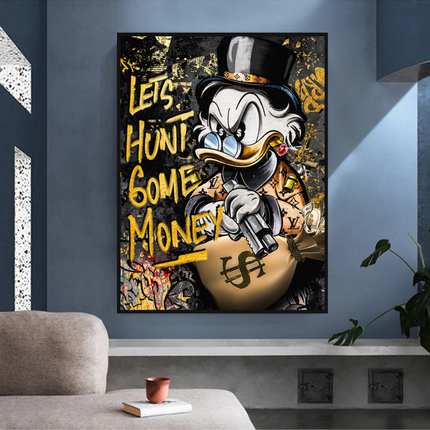 ChandelierDecor - Scrooge McDuck Lets Hunt Some Money Canvas Wall Art