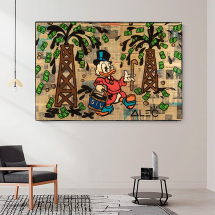 ChandelierDecor - Scrooge McDuck Oil Money Maker Millionaire by Alec Canvas Wall Art