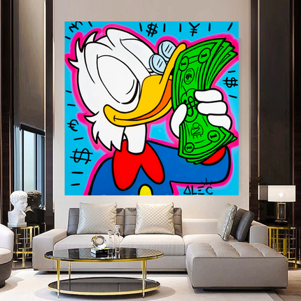 ChandelierDecor - Scrooge McDuck Smells Money by Alec Canvas Wall Art