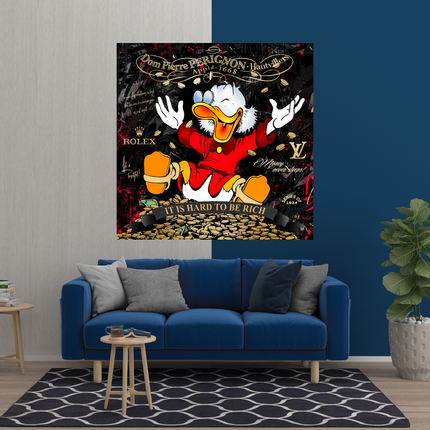 ChandelierDecor - Scrooge McDuck its Hard to be Rich Canvas Wall Art