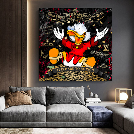 ChandelierDecor - Scrooge McDuck its Hard to be Rich Canvas Wall Art