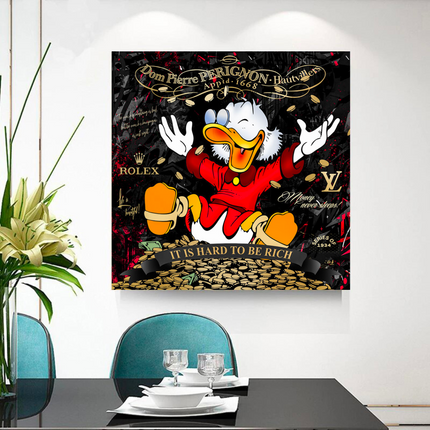 ChandelierDecor - Scrooge McDuck its Hard to be Rich Canvas Wall Art