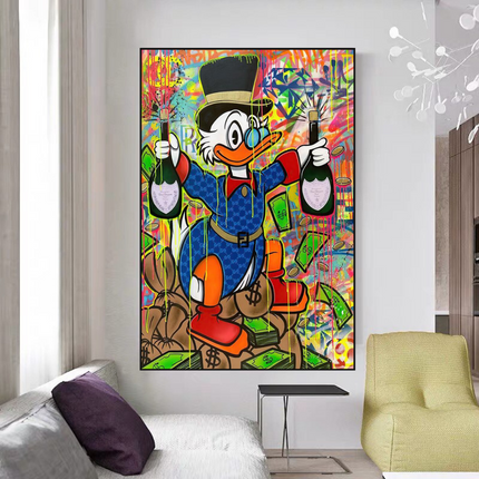 ChandelierDecor - Scrooge McDucks Champaign Celebration Wall Art