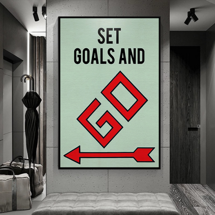 ChandelierDecor - Set Goals and Go: Monopoly Canvas Wall Art