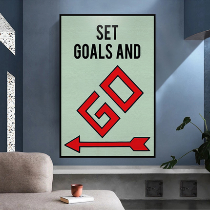 ChandelierDecor - Set Goals and Go: Monopoly Canvas Wall Art